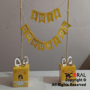 SET BANDERINES MI COMUNION DECORACION MESA NENA X 1